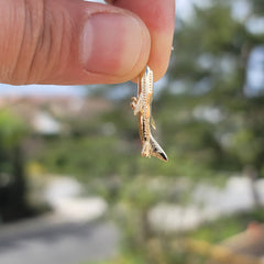 10K, 14K or 18K Gold 3D Airplane Pendant