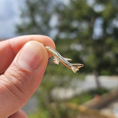 10K, 14K or 18K Gold 3D Airplane Pendant