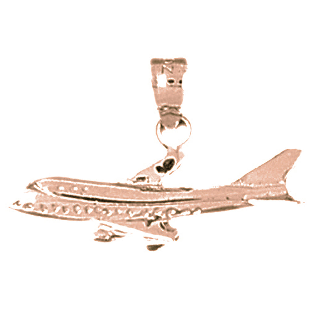 14K or 18K Gold Airplane Pendant