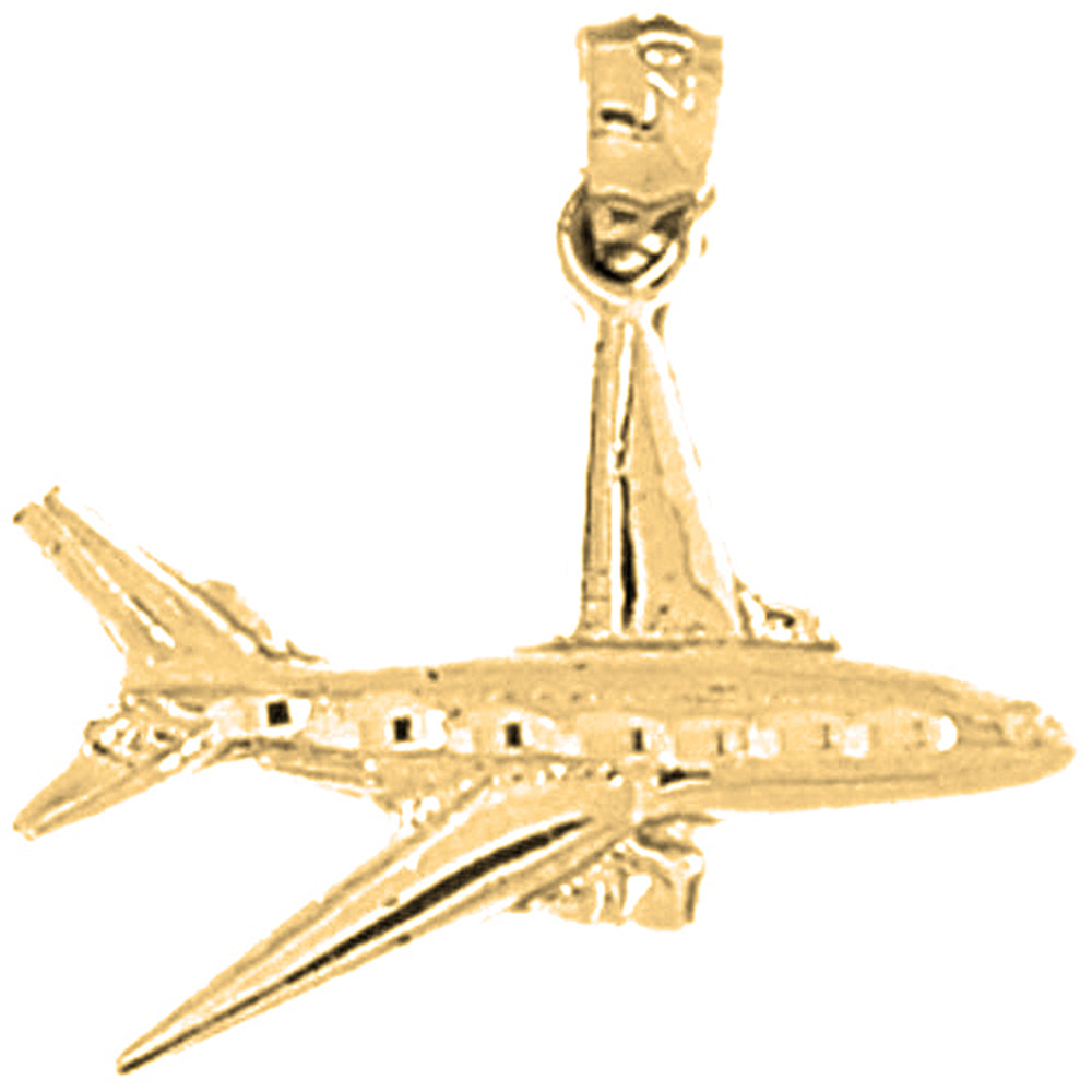 14K or 18K Gold Airplane Pendant