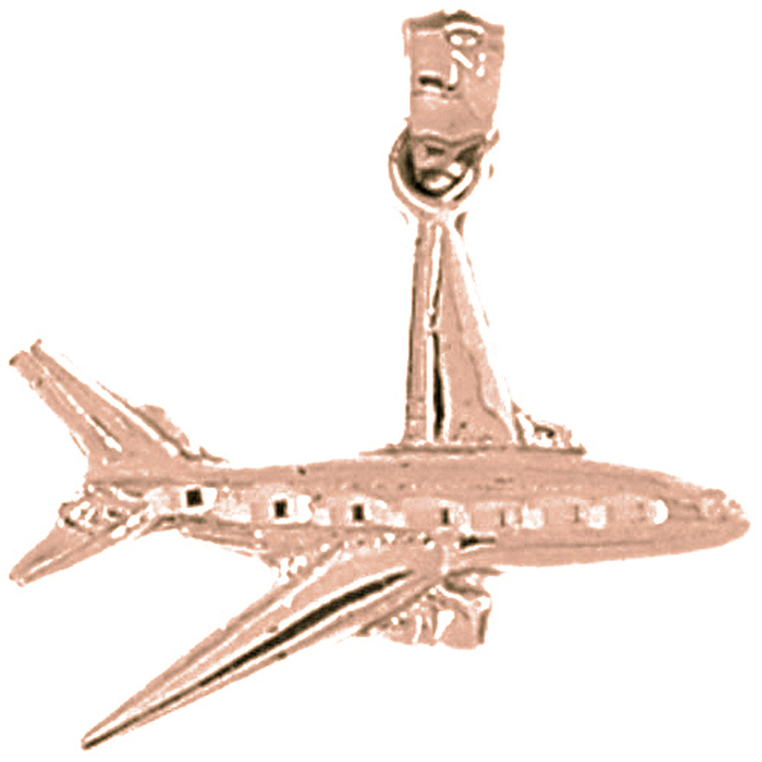 14K or 18K Gold Airplane Pendant