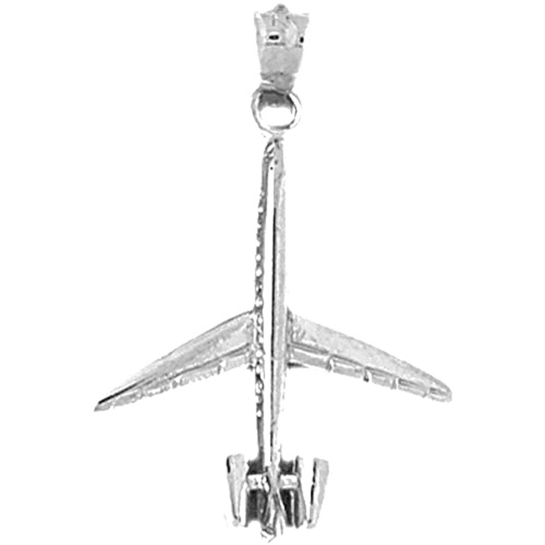 10K, 14K or 18K Gold 3D Airplane Pendant