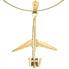 10K, 14K or 18K Gold 3D Airplane Pendant