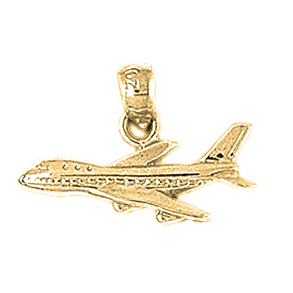 14K or 18K Gold Airplane Pendant