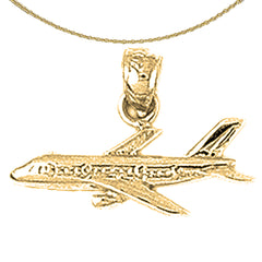 14K or 18K Gold Airplane Pendant