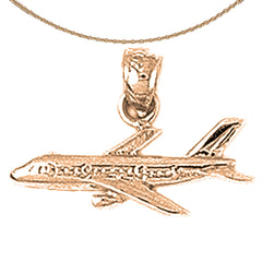 14K or 18K Gold Airplane Pendant