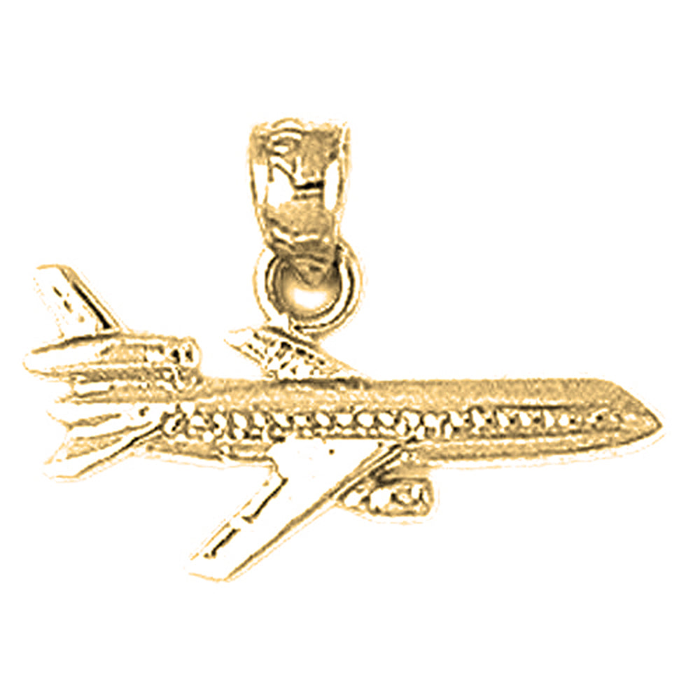 14K or 18K Gold Airplane Pendant