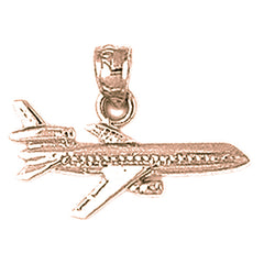 14K or 18K Gold Airplane Pendant