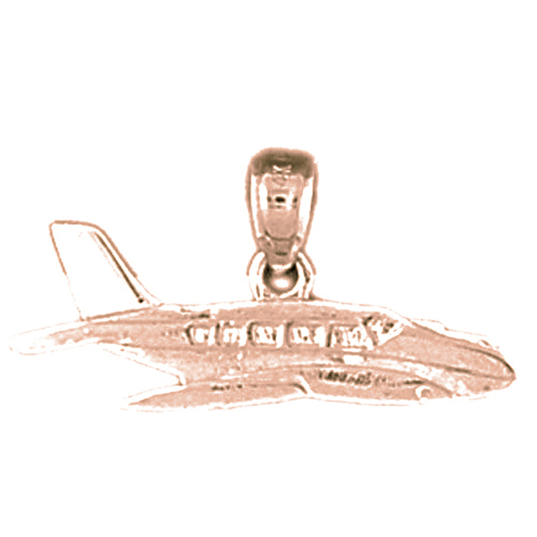 14K or 18K Gold Airplane Pendant