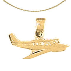 14K or 18K Gold Airplane Pendant