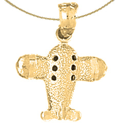 14K or 18K Gold Airplane Pendant