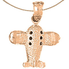 14K or 18K Gold Airplane Pendant