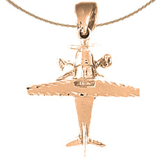 10K, 14K or 18K Gold Airplane Pendant