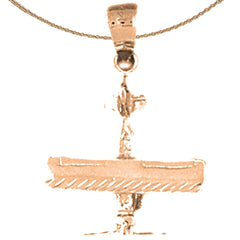 10K, 14K or 18K Gold 3D Airplane Pendant