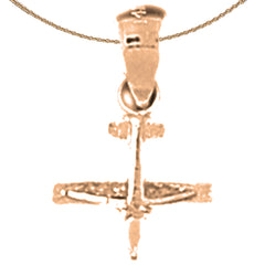 14K or 18K Gold 3D Airplane Pendant