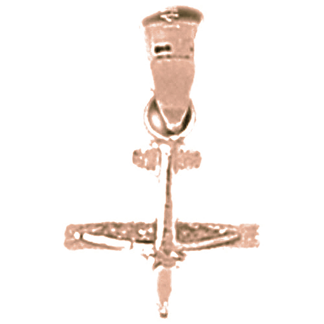 14K or 18K Gold 3D Airplane Pendant