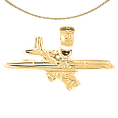 14K or 18K Gold Airplane Pendant