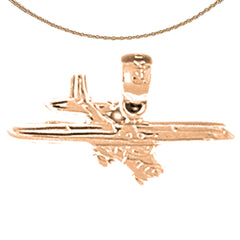 14K or 18K Gold Airplane Pendant