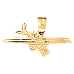 14K or 18K Gold Airplane Pendant