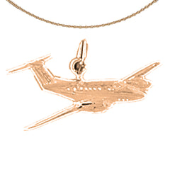 14K or 18K Gold Airplane Pendant