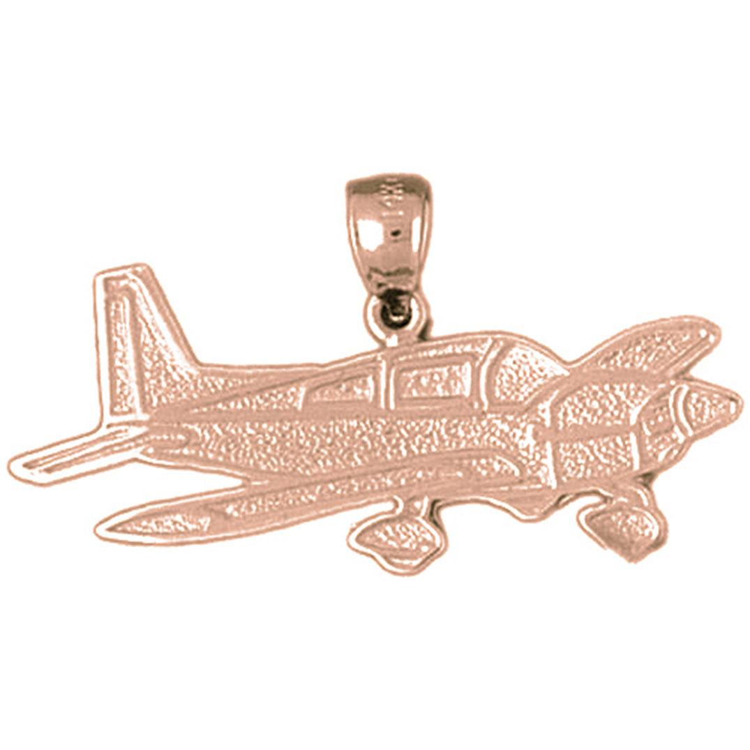 10K, 14K or 18K Gold Airplane Pendant