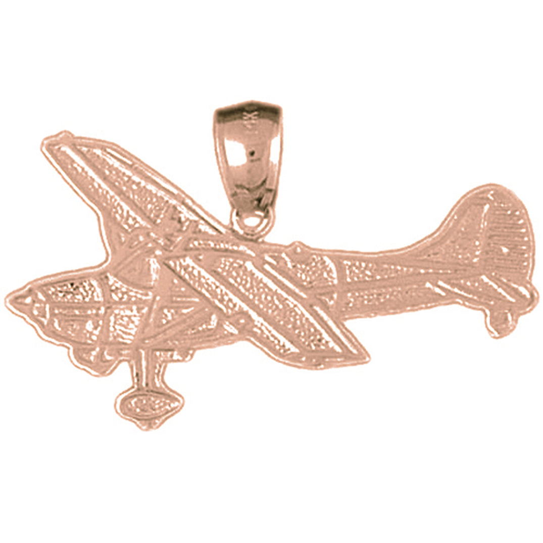 10K, 14K or 18K Gold Airplane Pendant