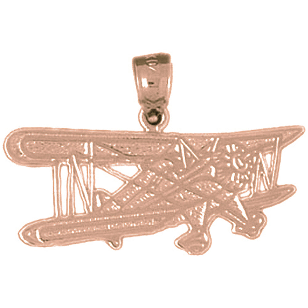 10K, 14K or 18K Gold Airplane Pendant