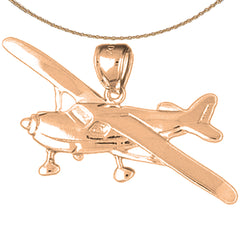 10K, 14K or 18K Gold Airplane Pendant