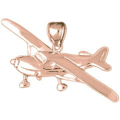 10K, 14K or 18K Gold Airplane Pendant