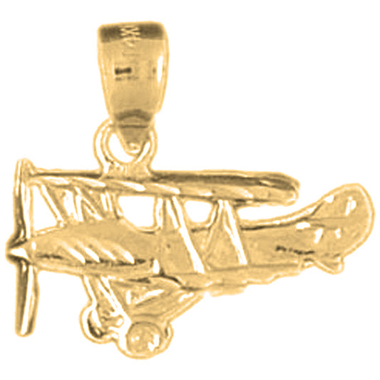 10K, 14K or 18K Gold Airplane Pendant