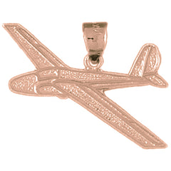 10K, 14K or 18K Gold Airplane Pendant