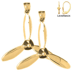 14K or 18K Gold Propeller Earrings