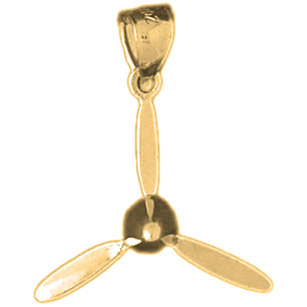 10K, 14K or 18K Gold Propeller Pendant