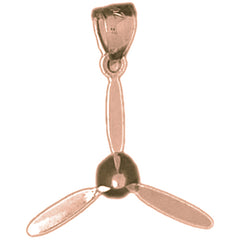 10K, 14K or 18K Gold Propeller Pendant