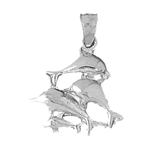 14K or 18K Gold Dolphin Pendant