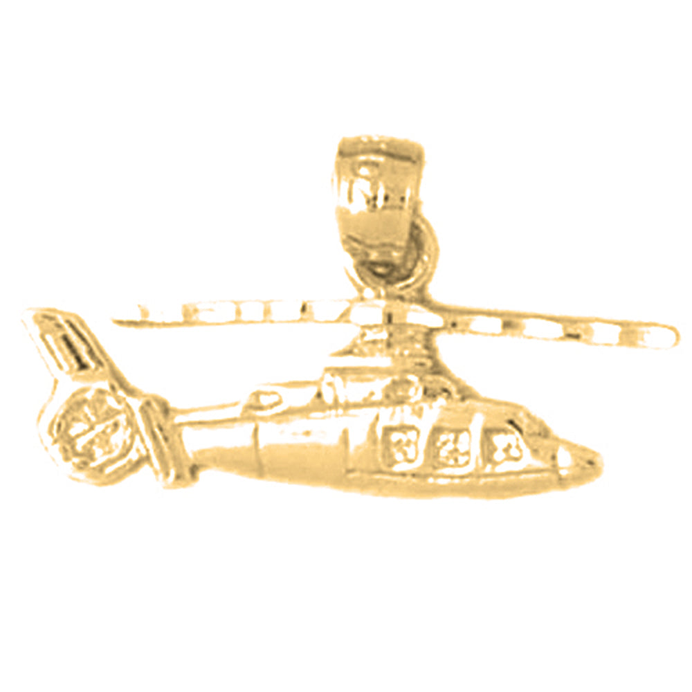 14K or 18K Gold Helicopter Pendant