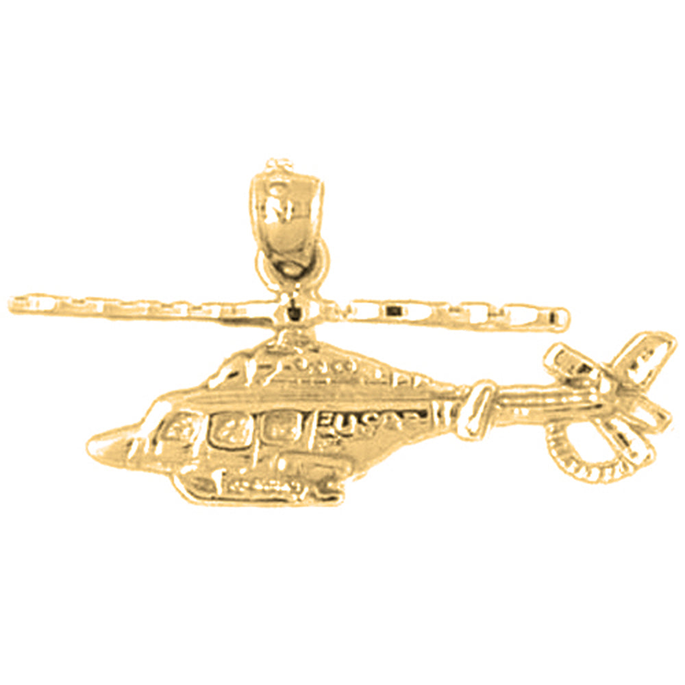 14K or 18K Gold Helicopter Pendant