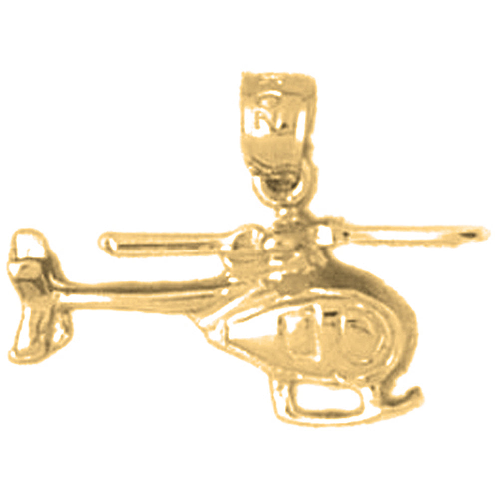 14K or 18K Gold Helicopter Pendant