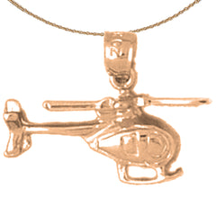 14K or 18K Gold Helicopter Pendant