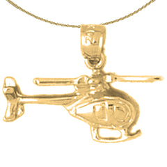 14K or 18K Gold Helicopter Pendant