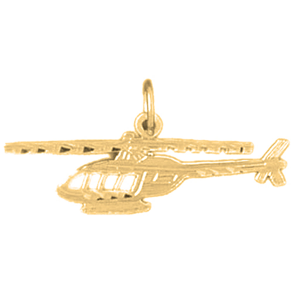 14K or 18K Gold Helicopter Pendant