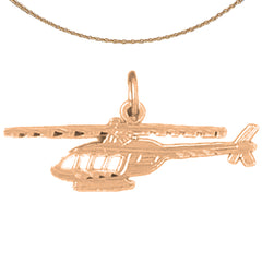 14K or 18K Gold Helicopter Pendant