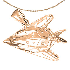 10K, 14K or 18K Gold Airplane Pendant