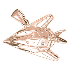 10K, 14K or 18K Gold Airplane Pendant