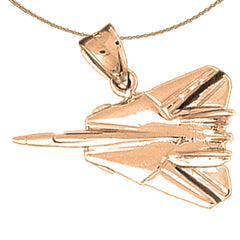 10K, 14K or 18K Gold Airplane Pendant