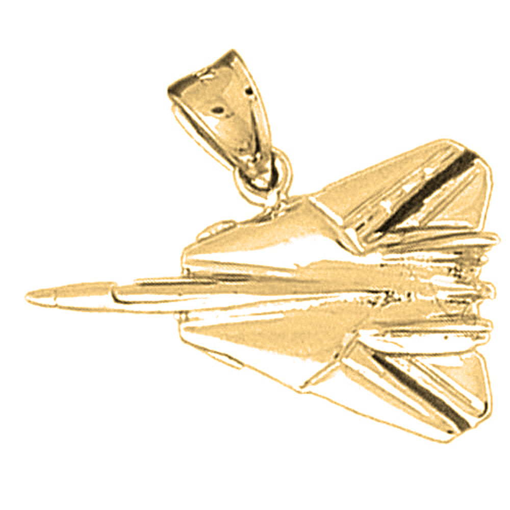 10K, 14K or 18K Gold Airplane Pendant