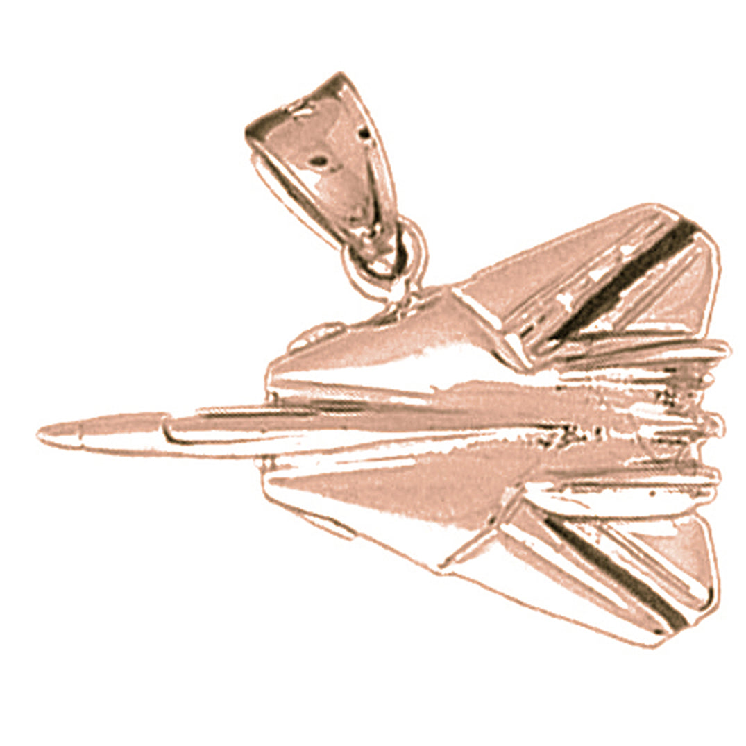 10K, 14K or 18K Gold Airplane Pendant