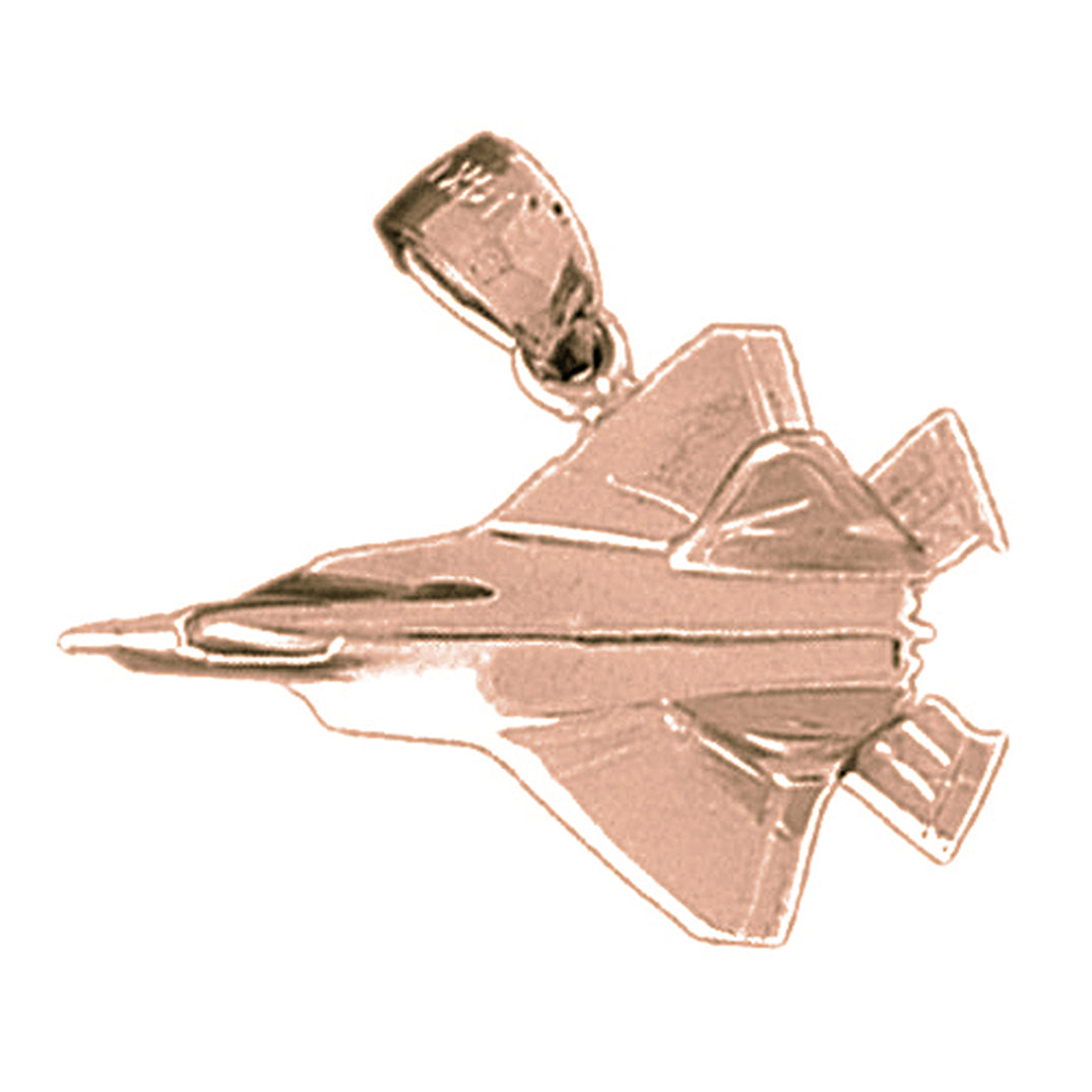 10K, 14K or 18K Gold Airplane Pendant