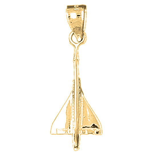 14K or 18K Gold Airplane Pendant