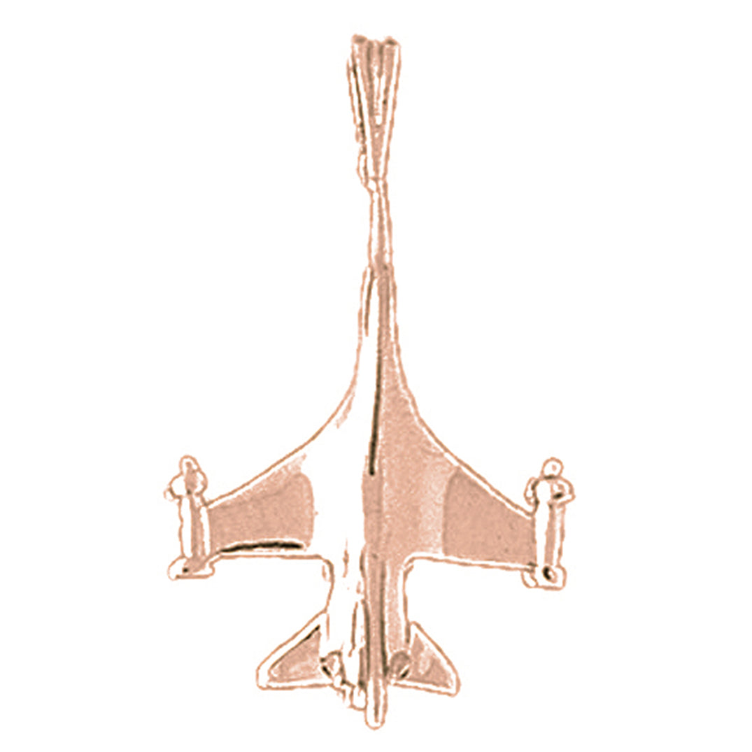 14K or 18K Gold Airplane Pendant